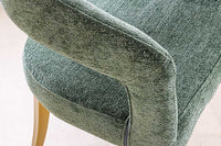 BOUTIQUE Skandinavischer Stuhl Strukturstoff brushed champagner gold Metall