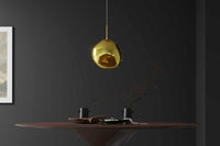 LIQUID DIAMOND Runde Hängelampe 20cm Glas Stahl Kugelleuchte