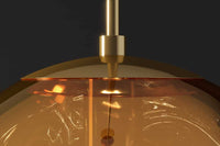 LIQUID DIAMOND Runde Hängelampe 20cm Glas Stahl Kugelleuchte