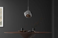 LIQUID DIAMOND Runde Hängelampe 20cm Glas Stahl Kugelleuchte