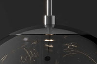 LIQUID DIAMOND Runde Hängelampe 20cm Glas Stahl Kugelleuchte