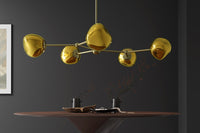 LIQUID DIAMOND Design Hängelampe 100cm Glas Stahl fünf Schirme Kugelleuchte
