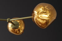 LIQUID DIAMOND Design Hängelampe 100cm Glas Stahl fünf Schirme Kugelleuchte