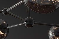 LIQUID DIAMOND Design Hängelampe 100cm Glas Stahl fünf Schirme Kugelleuchte