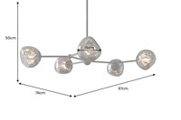 LIQUID DIAMOND Design Hängelampe 100cm Glas Stahl fünf Schirme Kugelleuchte