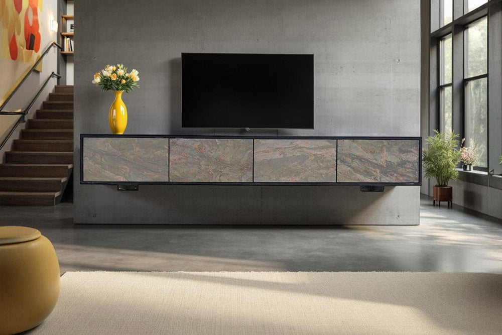 WAVE Design TV Board 160cm black mango solid wood