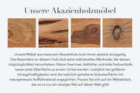 MAMMUT Massivholz Sitzbank 200cm natur Akazie Baumkante mit Lehne schwarzes Metallgestell