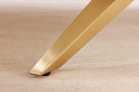 ART LIVING Moderner Couchtisch weiß Marmor Keramik champagner gold brushed