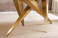 ART LIVING Moderner Couchtisch weiß Marmor Keramik champagner gold brushed