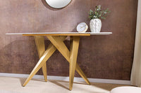 ART LIVING Moderner Couchtisch weiß Marmor Keramik champagner gold brushed