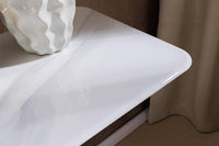 ART LIVING Moderner Couchtisch weiß Marmor Keramik champagner gold brushed