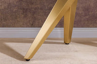 ART LIVING Moderner Couchtisch weiß Marmor Keramik champagner gold brushed