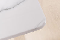 ART LIVING Moderner Couchtisch weiß Marmor Keramik champagner gold brushed