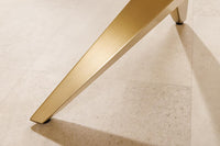 ART LIVING Moderner Couchtisch weiß Marmor Keramik champagner gold brushed