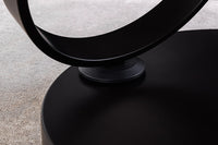 DANCING RINGS Design Couchtisch weiß rund drehbar Marmor Keramik schwarz Metall
