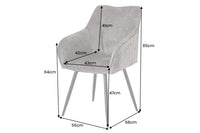 AVIGNON Drehbarer Retro Stuhl Chenille Metallbeine
