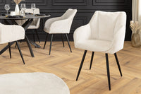 AVIGNON Drehbarer Retro Stuhl Chenille Metallbeine