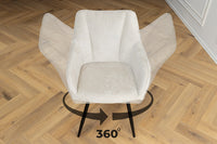 AVIGNON Drehbarer Retro Stuhl Chenille Metallbeine