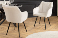 AVIGNON Drehbarer Retro Stuhl Chenille Metallbeine
