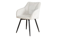 AVIGNON Drehbarer Retro Stuhl Chenille Metallbeine