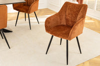 AVIGNON Drehbarer Retro Stuhl Chenille Metallbeine