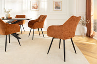 AVIGNON Drehbarer Retro Stuhl Chenille Metallbeine