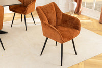 AVIGNON Drehbarer Retro Stuhl Chenille Metallbeine