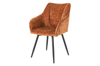AVIGNON Drehbarer Retro Stuhl Chenille Metallbeine