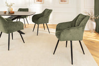 AVIGNON Drehbarer Retro Stuhl Chenille Metallbeine