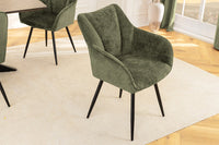 AVIGNON Drehbarer Retro Stuhl Chenille Metallbeine