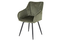 AVIGNON Drehbarer Retro Stuhl Chenille Metallbeine