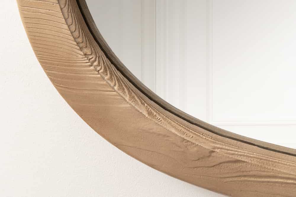 ORGANIC Design Spiegel  105cm natur beige Pinienholz abgerundeter Rahmen Wandspiegel