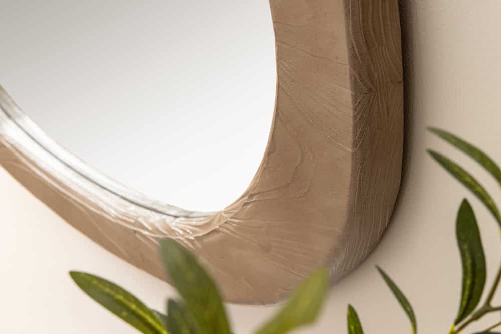 ORGANIC Design Spiegel  105cm natur beige Pinienholz abgerundeter Rahmen Wandspiegel
