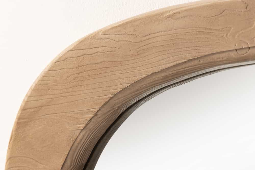 ORGANIC Design Spiegel  105cm natur beige Pinienholz abgerundeter Rahmen Wandspiegel