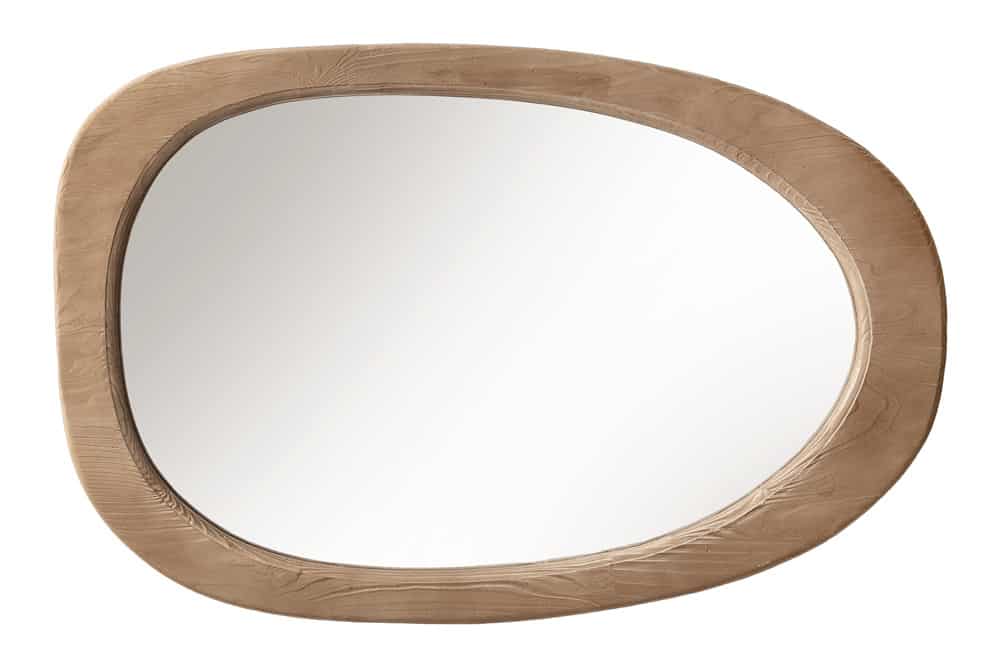 ORGANIC Design Spiegel  105cm natur beige Pinienholz abgerundeter Rahmen Wandspiegel
