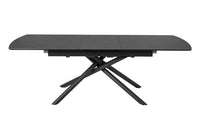 MIKADO Ausziehbarer Esstisch 180-230cm graphit Keramik schwarz Sterngestell