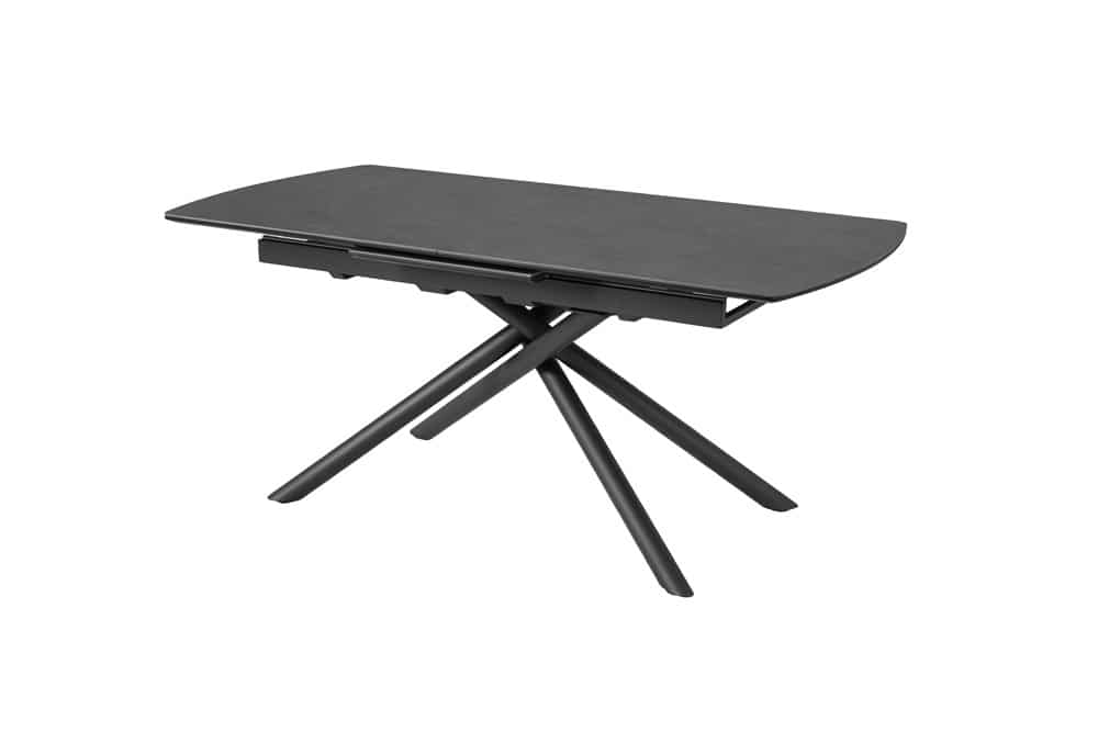 MIKADO Ausziehbarer Esstisch 180-230cm graphit Keramik schwarz Sterngestell