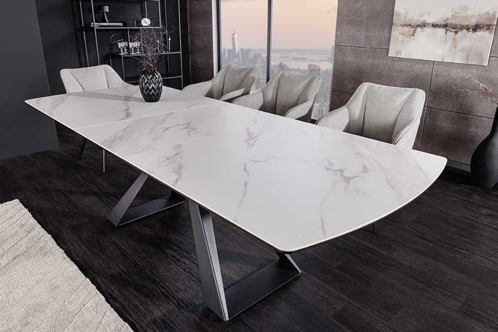 CONCORD Ausziehbarer Esstisch 180-230cm Keramik schwarz Metall