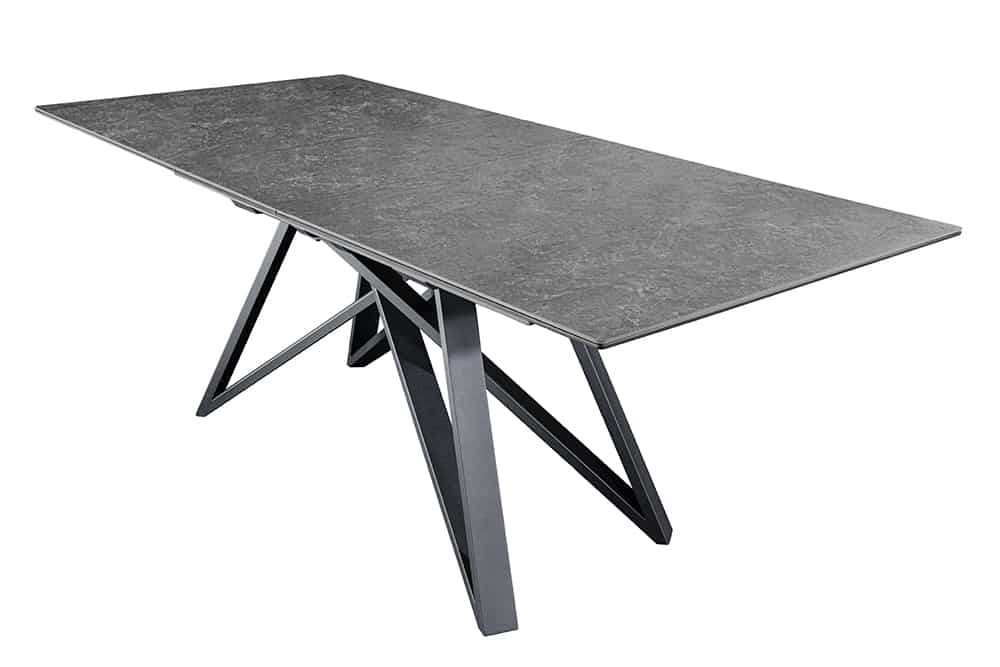 ATLAS Ausziehbarer Esstisch 160-200cm Keramik schwarz Metall