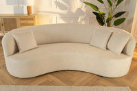 ATELIER Modernes Sofa 230cm Bouclé 3-Sitzer Couch inkl. Kissen