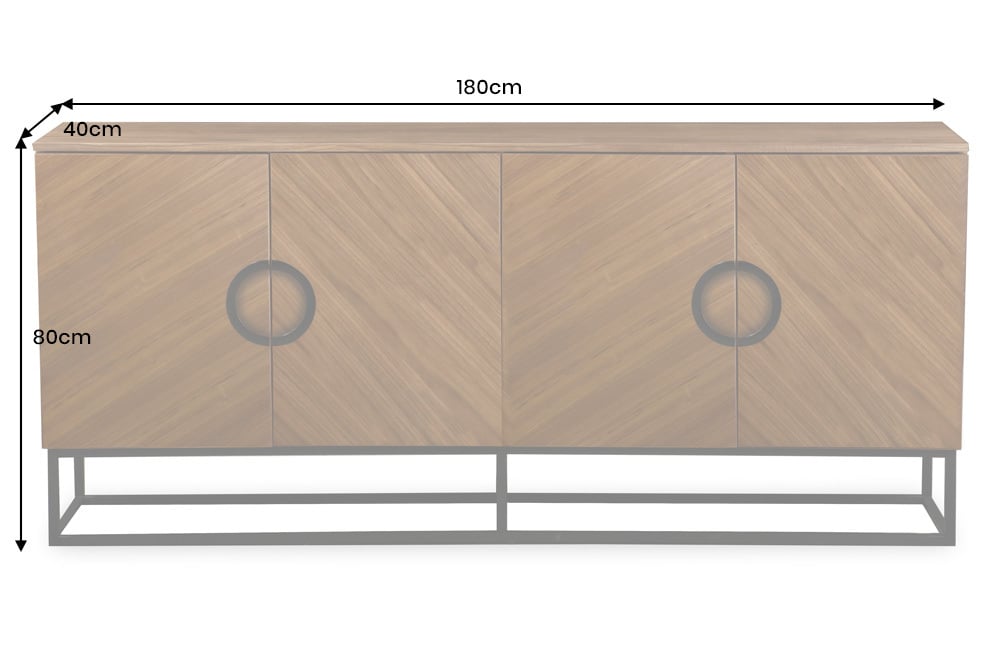 ORGANIC LIVING Solid sideboard 175cm mango wood organic design