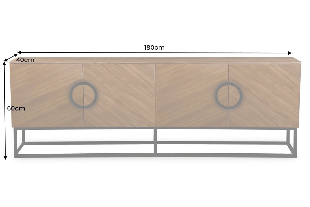 ORGANIC LIVING Solid sideboard 175cm mango wood organic design