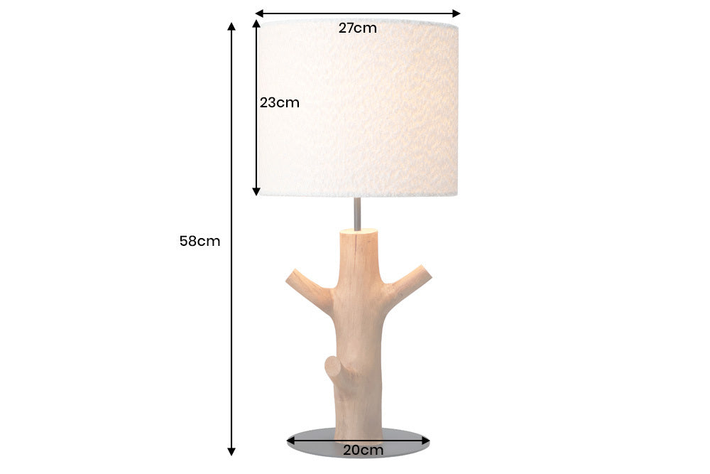 EUPHORIA Handcrafted driftwood table lamp 45cm beige with linen shade