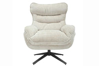 Drehbarer Sessel CLOUD champagner beige Strukturstoff schwarz Metall