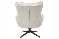 Drehbarer Sessel CLOUD champagner beige Strukturstoff schwarz Metall