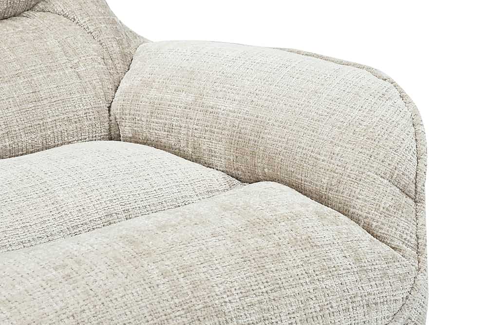 Drehbarer Sessel CLOUD champagner beige Strukturstoff schwarz Metall