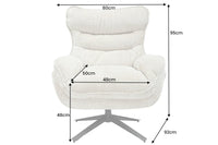 Drehbarer Sessel CLOUD champagner beige Strukturstoff schwarz Metall