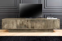ART DECO Massives TV-Board 200cm braun Mangoholz Lowboard 3D-Front