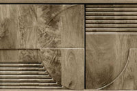 ART DECO Massives TV-Board 200cm braun Mangoholz Lowboard 3D-Front