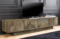 ART DECO Massives TV-Board 200cm braun Mangoholz Lowboard 3D-Front